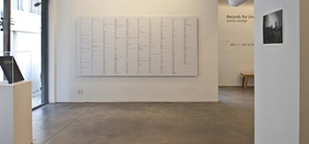 Lamia Joreige, Under-Writing Beirut &ndash; Mathaf (2013). Mixed-media installation, commissioned by the Sharjah Art Foundation. View of exhibition at Art Factum Gallery, Beirut.