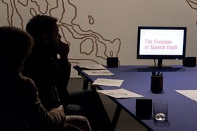 Lawrence Abu Hamdan, Aural Contract: The Freedom of Speech Itself, 2012, installation view, The Showroom, London. Courtesy of the artist and The Showroom, London.