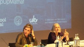 Irit Rogoff and Saskia Sassen's lecture; Day 1 of 'Future City' (Irit Rogoff, Professor of Visual Cultures, Goldsmiths; Saskia Sassen, Professor of Sociology, Columbia University).