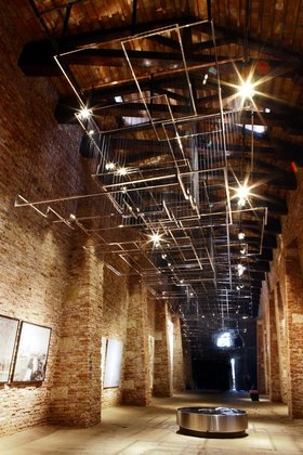 Nadia Kaabi-Linke, Flying Carpets, 2011, installation detail, The Future of a Promise, Venice, 2011. Courtesy of the artist and Abraaj Capital Art Prize 2011. Photograph &copy; www.alexmaguirephotography.com