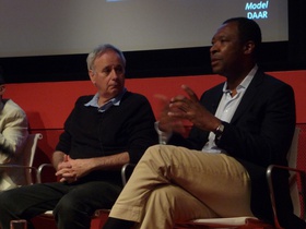 (from left): Ilan Pappe, Okwui Enwezor.