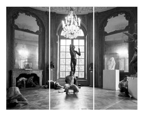 Reza Aramesh, Action 97. Algerian civilians suspected of being terrorists are searched and put on trucks to be taken to the interrogation cells, Algiers 1956, 2011, silver gelatin print on aluminium.