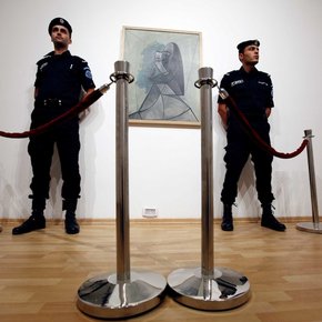 <i>Picasso in Palestine,</i> installation detail, 2011.  Courtesy of International Academy of Art Palestine. Photograph by Khaled Jarar. 