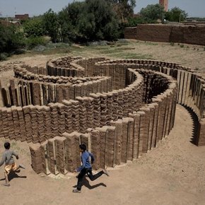 Elín Hansdóttir, <i>Mud Brick Spiral,</i> 2012, site-specific installation. Courtesy of the artist.