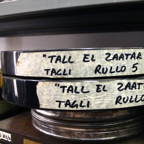 Rushes of <i>Tal El Zaatar,</i> AAMOD, Rome, photograph, detail. Courtesy of the artist.
