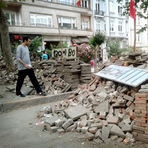 Barricade, Gezi Park, Istanbul.