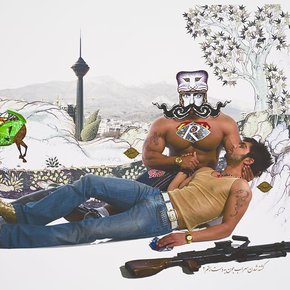 Siamak Filizadeh, <em>Rostam 2—The Return</em>, Series by Siamak Filizadeh, 2010, Digital print on canvas, © Siamak Filizadeh.