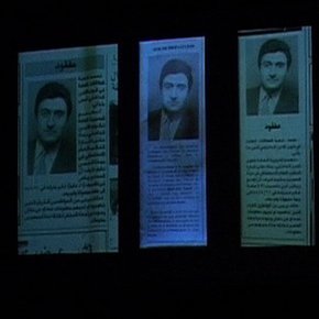 Khalil Joreige and Joana Hadjithomas, <em>Aida, Save Me</em>, 2010, details of lecture-performance. Courtesy of the artists.