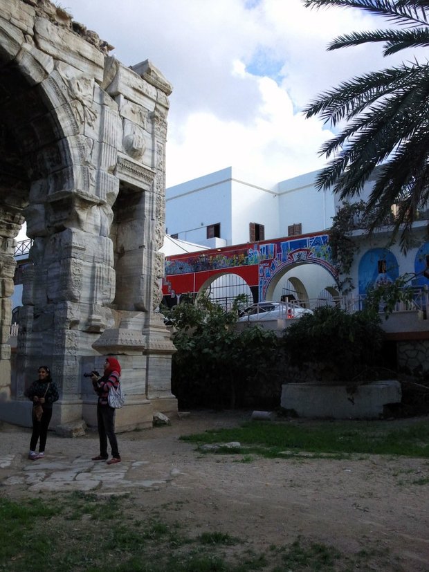 Tourists from Benghazi visiting Tripoli's old city, 2011. Photograph courtesy and &copy; Hadia Gana.