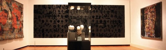 TASWIR exhibition, 2009-10, installation view of the room 'Face and Effaced Face', Martin-Gropius-Bau, Berlin. Works by Taysir Batniji, Yang Maoyuan, Marwan, and a Seljuk princess (9th century), a.o. Topography: Miniature.