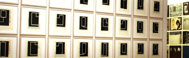 TASWIR exhibition, 2009-10, installation view of the room 'Utopia of the Text', Martin-Gropius-Bau, Berlin. Foreground: Joseph Semah, Talmud Bavli, An Intoduction to the Principle of Relative Expression, 1979. Topography: White Ink.