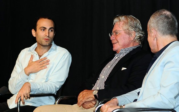 Safar forum, (Left - Right) Khalid Abdalla, Hussein Fahmy, Brian Whitaker. Photo &copy;Kevin Poolman 2012.