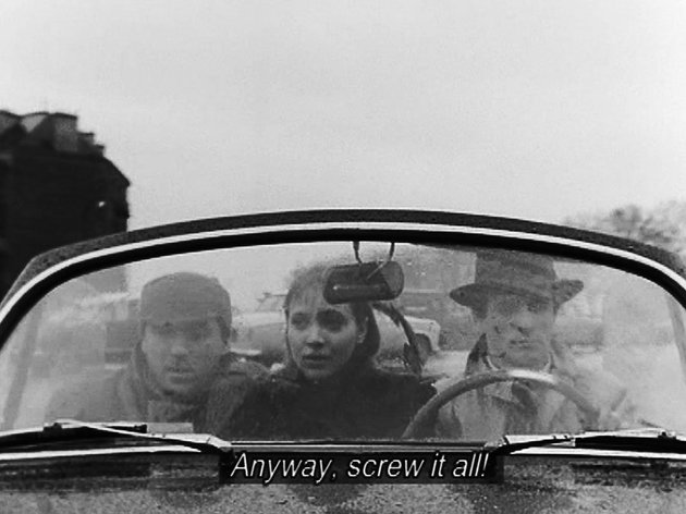 Basel Abbas and Ruanne Abou-Rahme, screen shot from Bande &agrave; part, Jean-Luc Godard, 1964, from The Incidental Insurgents, 2012. Courtesy of the artists.