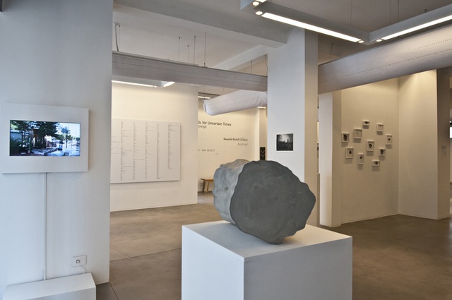 Lamia Joreige, Under-Writing Beirut &ndash; Mathaf (2013). Mixed-media installation, commissioned by the Sharjah Art Foundation. View of exhibition at Art Factum Gallery, Beirut.