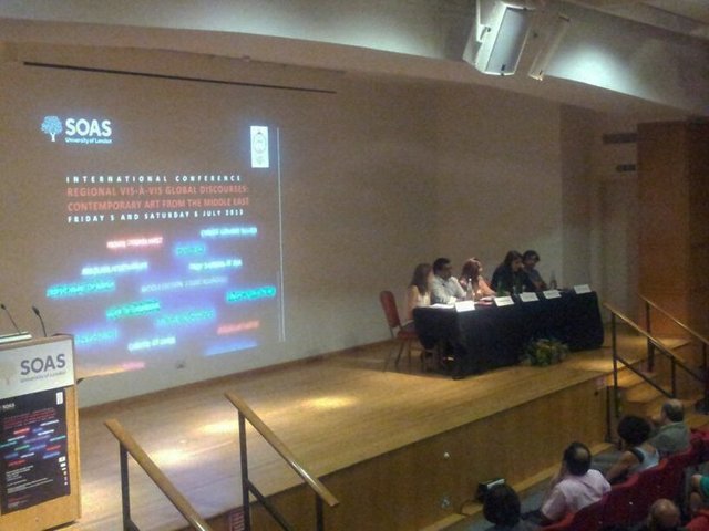 Regional vis-&agrave;-vis Global Discourses, Panel Discussion II: Problem of Archival Sources. (from left): Laura Carderera, Shaheen Merali, Hala Khayat, Kristine Khouri, Hamed Yousefi.