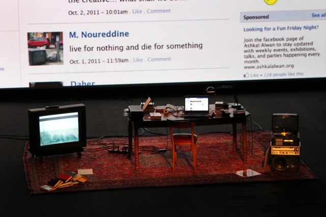 Rabih Mrou&eacute; and Lina Saneh, 33rpm and a Few Seconds (2013), theatre performance.