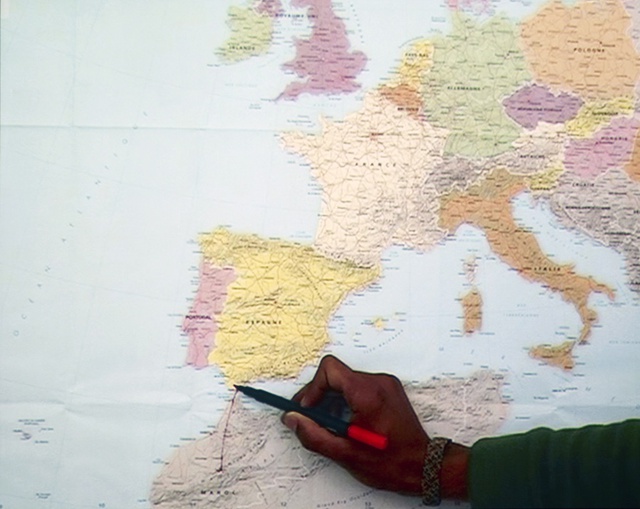 Bouchra Khalili, Mapping Journey #7, from &ldquo;The Mapping Journey Project,&rdquo; 2008&ndash;11 (still). Video, color, sound; 6 min.