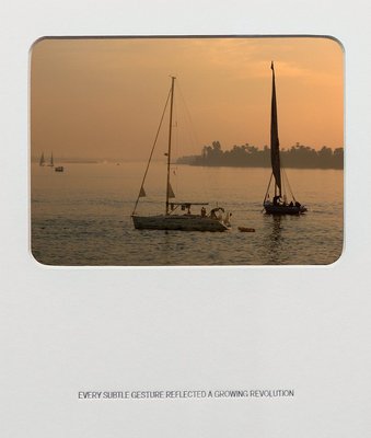 <p>Basim Magdy</p><p><em>Every Subtle Gesture</em>, 2012 - ongoing</p><p>Color prints on Fuji Crystal Archive paper and Letterpress silver text (detail), 52 x 45 cm (framed)</p><p>Courtesy artSÃ¼mer, Istanbul</p>&nbsp;