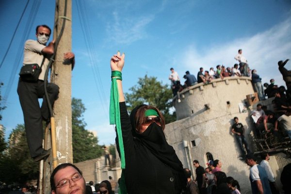 <p>Newsha Tavakolian, 2011</p><p>Photograph</p><p>Courtesy of the artist</p><p>Â </p><p>11: Mousavi's supporters rally in Vali-e Asr street in Tehran.</p>&nbsp;
