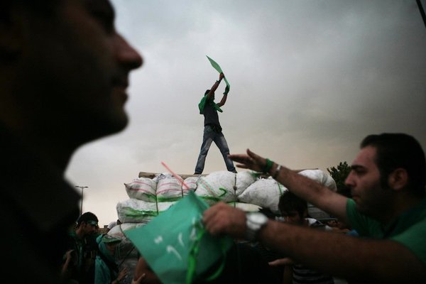 <p>Newsha Tavakolian, 2011</p><p>Photograph</p><p>Courtesy of the artist</p><p>Â </p><p>13: Demonstrators during a one million strong march supporting Presidential candidate Mir-Hossein Mousavi.</p>&nbsp;