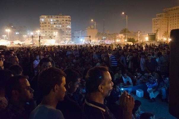 <p><em>Tahrir Cinema</em>Â </p><p>Tahrir Square, Cairo, July sit-in, 2011</p><p>Photographs posted on <em>Tahrir Cinema</em> Facebook page by the audience</p>&nbsp;