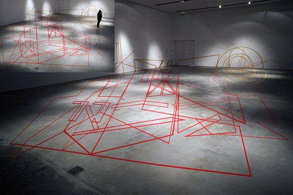 <p>Ergin ÃavuÅoÄlu</p><p><em>Dust Breeding,</em> 2011</p><p>Vinyl, HD camera, 2 HD Monitors, wall bracket</p><p>Floor sections: 1545 x 951 cm, wall sections: 756 x 251 cm and 839 x 184 cm</p><p>Installation view, The Pavilion, Downtown, Dubai, 2011</p><p>Â© Ergin ÃavuÅoÄlu</p><p>Courtesy the artist and Rampa, Istanbul</p>&nbsp;