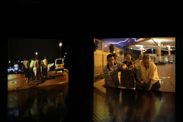 <p>Ergin ÃavuÅoÄlu</p><p><em>Liminal Crossing</em>, 2009</p><p>Two channel synchronized HD video installation, sound</p><p>Duration: 7:45', continuous loop</p><p>Dimensions variable</p><p>Installation view, Ludwig Forum fÃ¼r Internationale Kunst, Aachen, 2009</p><p>Â© Ergin ÃavuÅoÄlu</p><p>Courtesy the artist and Rampa, Istanbul</p>&nbsp;