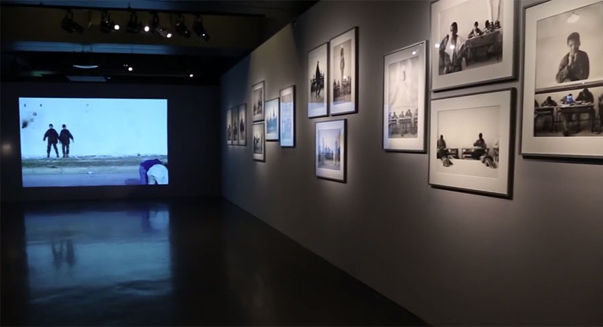 Installation view, Le Maroc Contemporain, 2014&ndash;15, at the Institut du Monde Arabe, Paris.