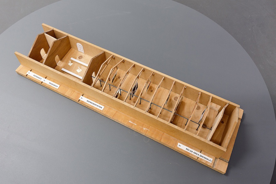 Marwa Arsanios, model for Contemporary Arab Representation’s at the Arsenale, as part of Dreams and Conflicts: The Dictatorship of the Viewer, Venice Biennale, 2003, installation view Witte de With Center for Contemporary Art 2016.