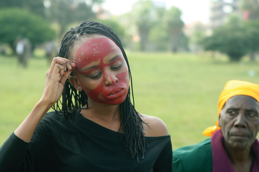 Donna Kukama, Not Yet (and No One Knows Why), 2009, video still from video documentation of performance in Nairobi, Kenya.