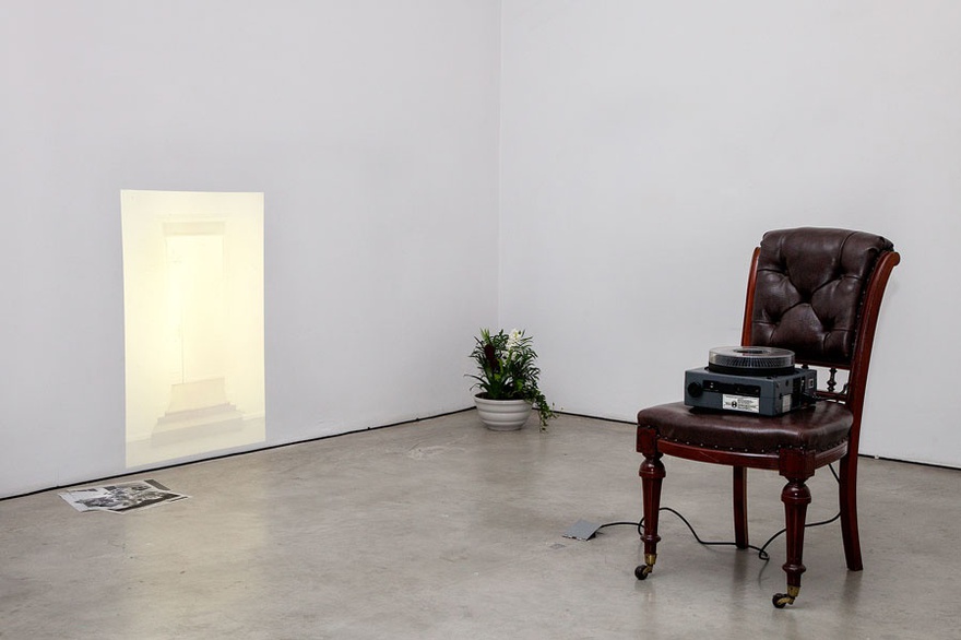 Kapwani Kiwanga, A Memory Palace, 2015. Four channel sound installation, inkjet prints, furniture, floral arrangements. Dimensions variable, Installation view at EVA International &ndash; Ireland&rsquo;s Biennial 2016