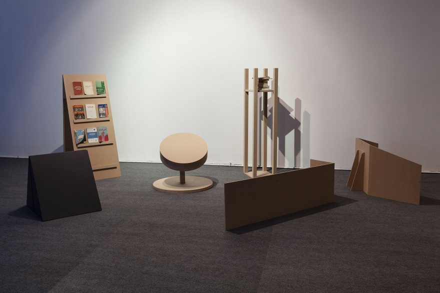Marwa Arsanios, OLGA&rsquo;s NOTES, the library (installation view), 2013. Books and display.