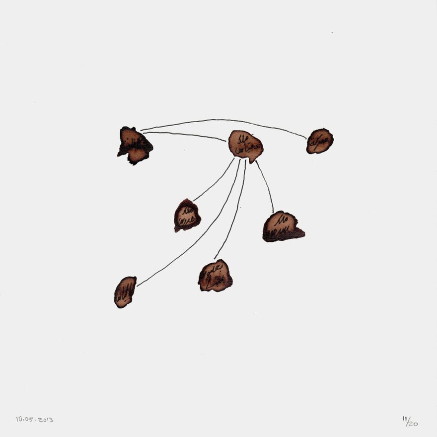 Mohssin Harraki, Arbre g&eacute;n&eacute;alogique, 2010. Watercolor pencil on paper. 