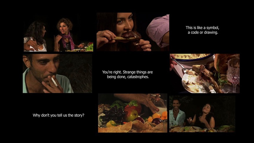 Youmna Chlala (in collaboration with Larissa Sansour), Trespass the Salt, 2012. 3-channel video installation; 11’.