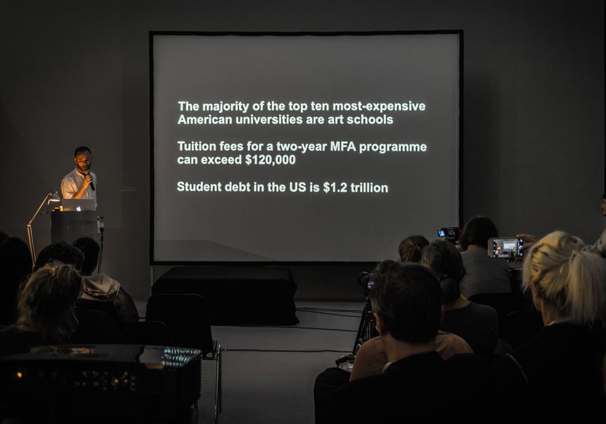 Sam Thorne speaking at Global Academy?, Salzburger Kunstverein, 05 August, 2016.