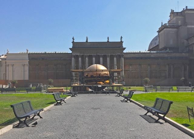 Arnaldo Pomodoro, Sphere Within Sphere (Sfera con Sfera), bronze sculpture. Vatican Museum.